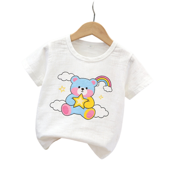 Starry Rainbow Bear White Tee