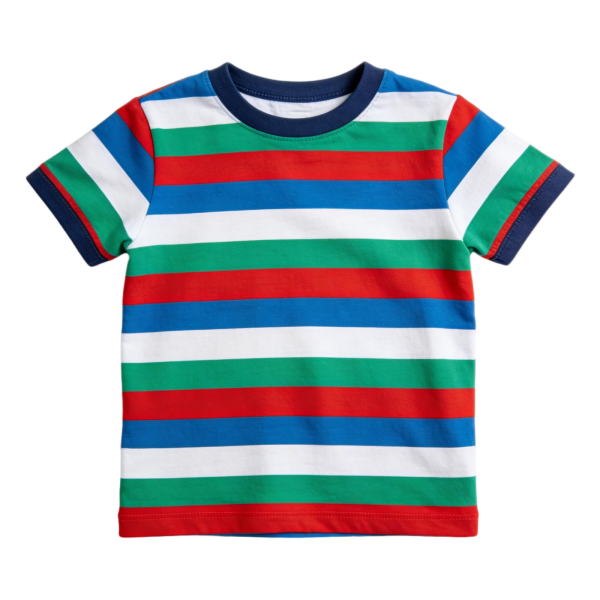 Rainbow Stripe Crew Neck Tee